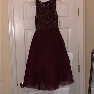 Faux Leather Tulle Style Dress